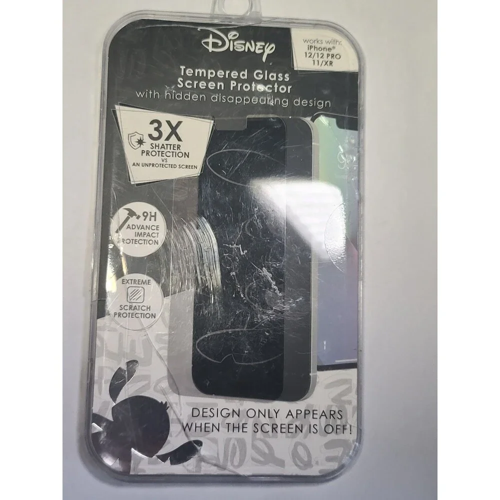 Disney Tempered Glass Screen Protector Hidden Mickey Design - iPhone 12/12 Pro/1